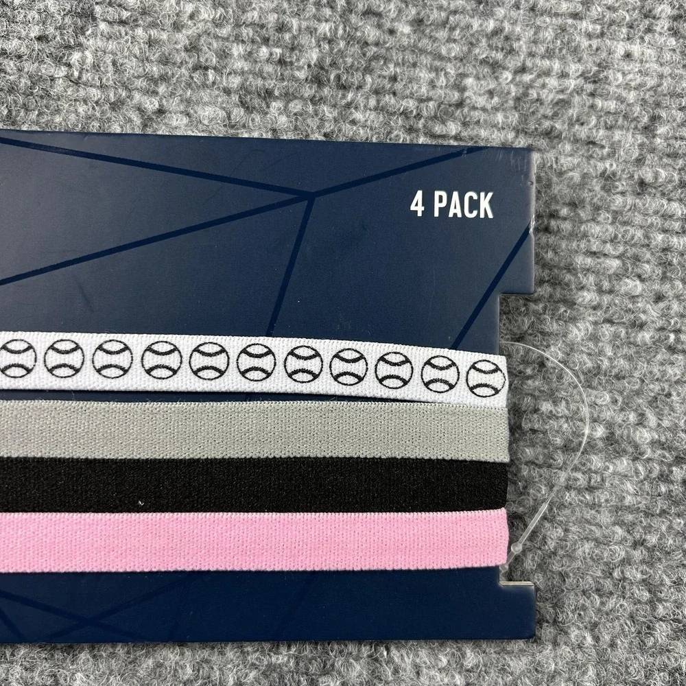 DSG Strikeout Softball Headbands 4 Pack Multi-Color Elastic Sports Hair‎ Bands